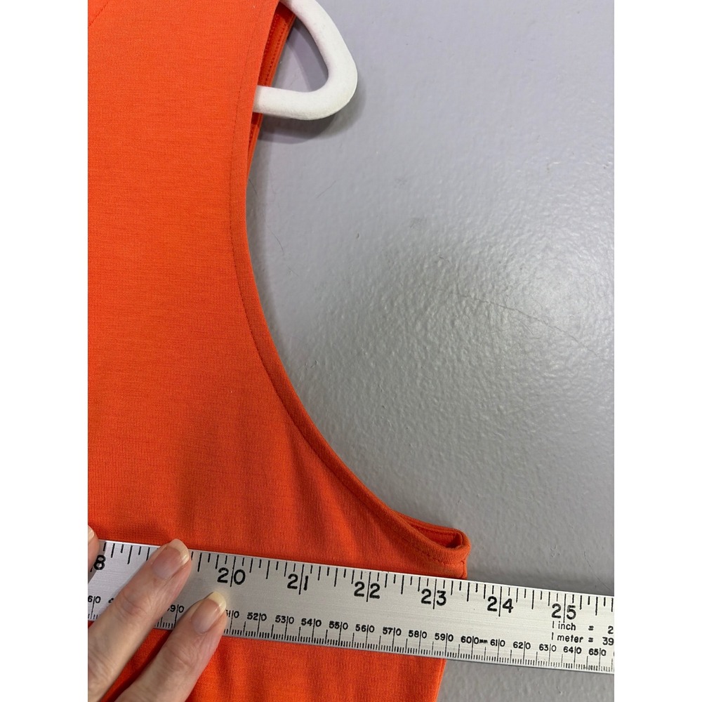 Talbots Plus Size 2X‎ Orange Twist Front V-Neck Sleeveless Cotton Tank Top NWT - Picture 5 of 7